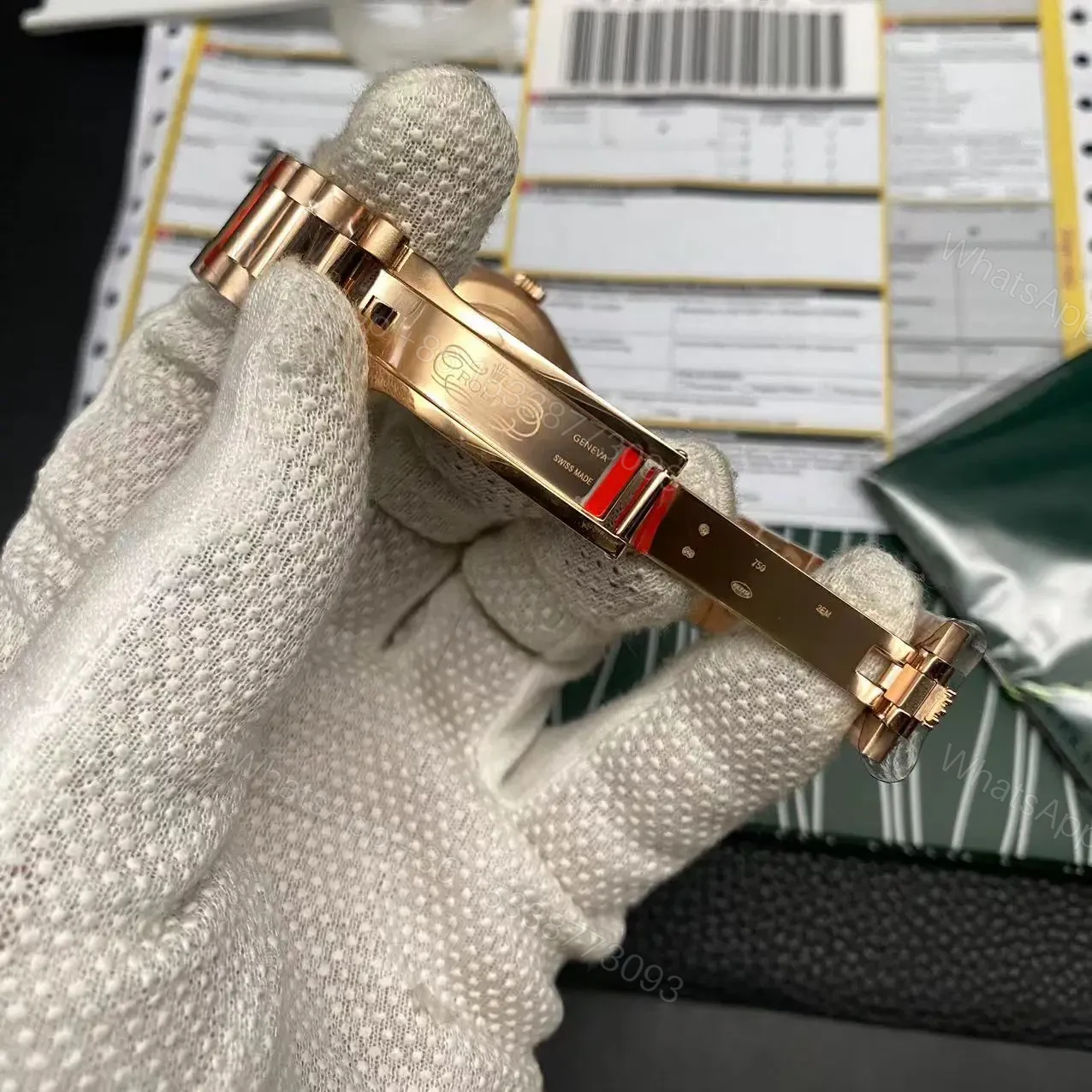 View 6 of Super clone Replica Day Date Rose Gold Green Dial