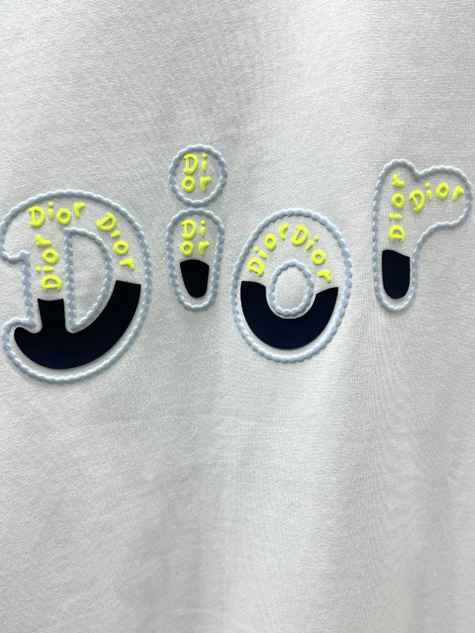 View 8 of White Cotton Dior Graphic T-Shirt