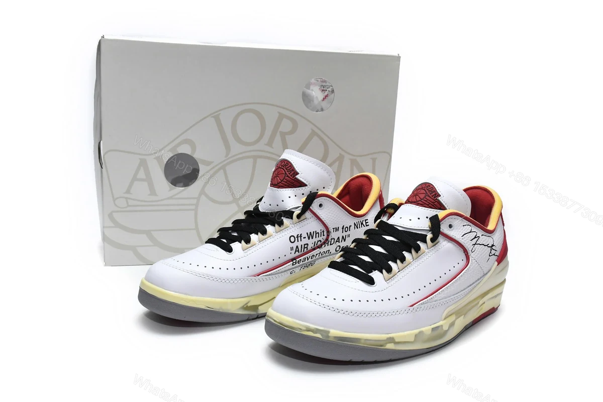 Off White x Air Jordan 2 Retro Low SP White and Varsity Red DJ4375-106 — view 2
