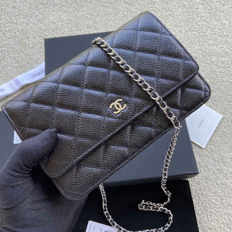 View 7 of Chanel-Inspired Quilted Flap Bag with Gold CC Clasp