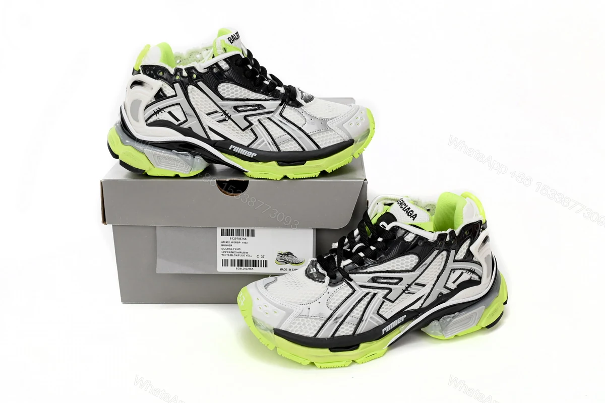 Balenciaga Runner Black white, and Yellow 677402 W3RBP 1093 — view 2