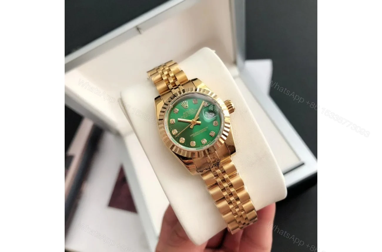 View 5 of Replica Rolex Datejust RG/RG Jub Green/Dial 36/28 mm