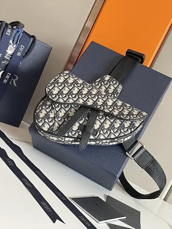 View 8 of Charcoal Dior Oblique Crossbody: Compact Luxury Bag