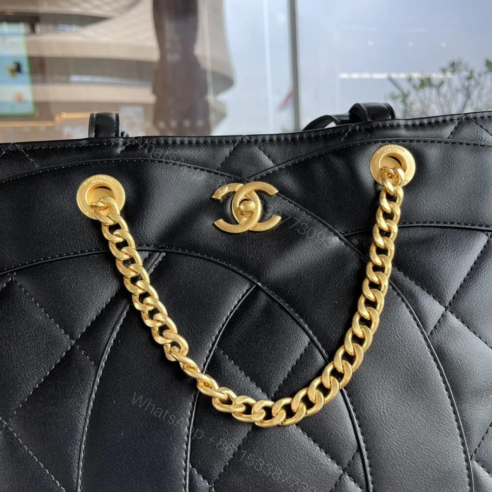 View 7 of Chanel CC Shopping Bag Black 37Cm