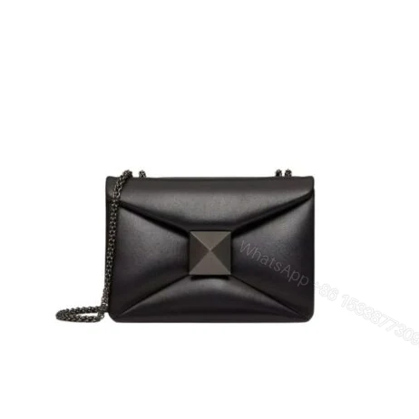 VALENTINO SMALL ONE STUD NAPPA HANDBAG WITH CHAIN AND TONE ON TONE STUD BLACK 19CM 1W2B0K21UZR 0NO — view 1