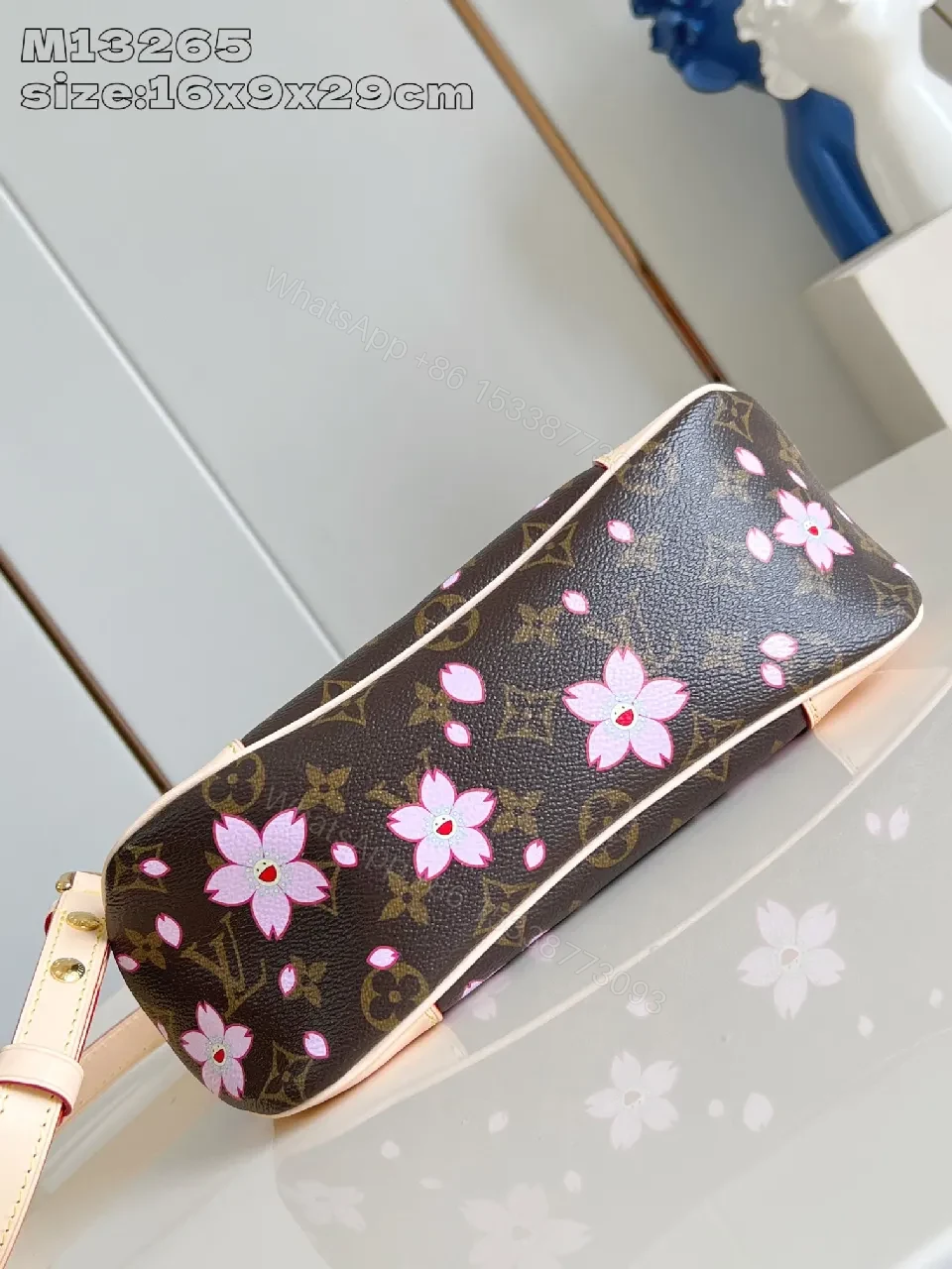 View 2 of Chic Floral Pouch Bag: Monogrammed & Floral Accent Carry