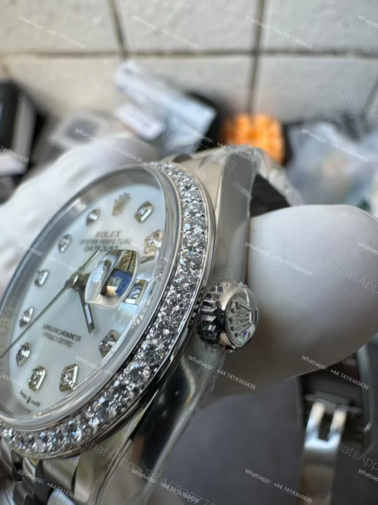 View 5 of Rolex Datejust M126284RBR-0011 1:1 Replica Mother of Pearl Diamond Dial Jubilee 36MM 3235 Movement Super Clone Watch