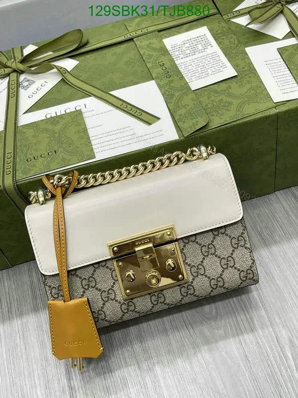 View 13 of Gucci Padlock Small Shoulder Bag Beige/Ebony made of GG Supreme Canvas OP487
