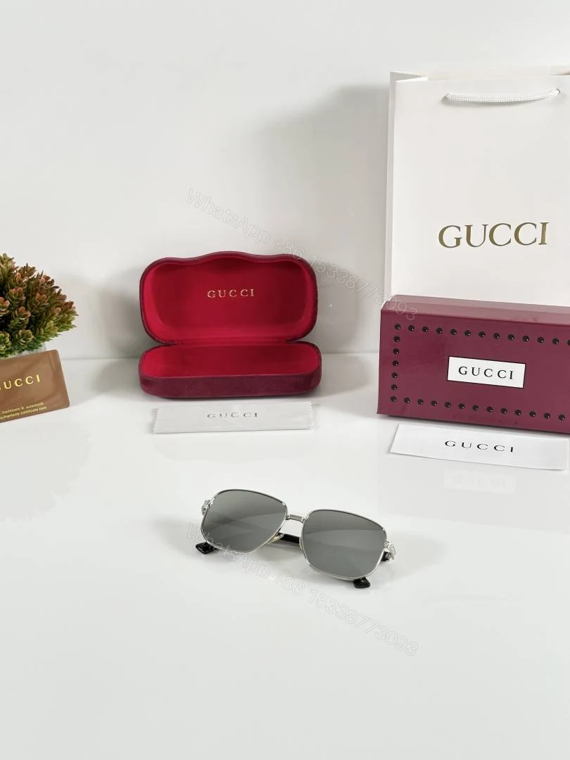 View 4 of First Copy Gucci 086 Silver Mercury Sunglasses