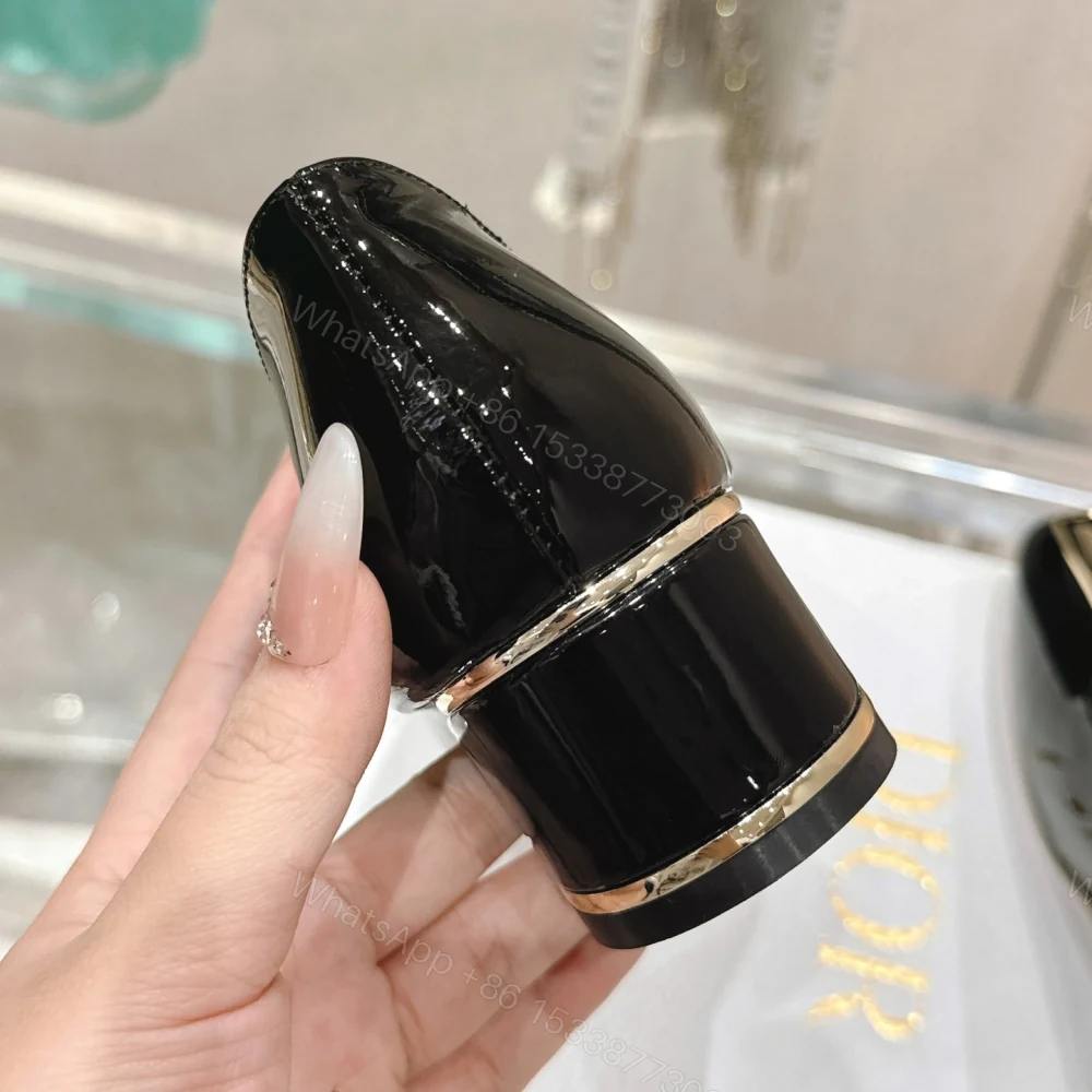 View 7 of 高仿Dior*Miss系列KCB267方頭LOGO金屬扣黑色單鞋免檢版
