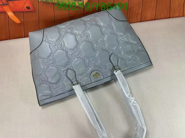 View 5 of Elegant Gucci GG Quilted Grey Matelassé Small Tote YP35VX