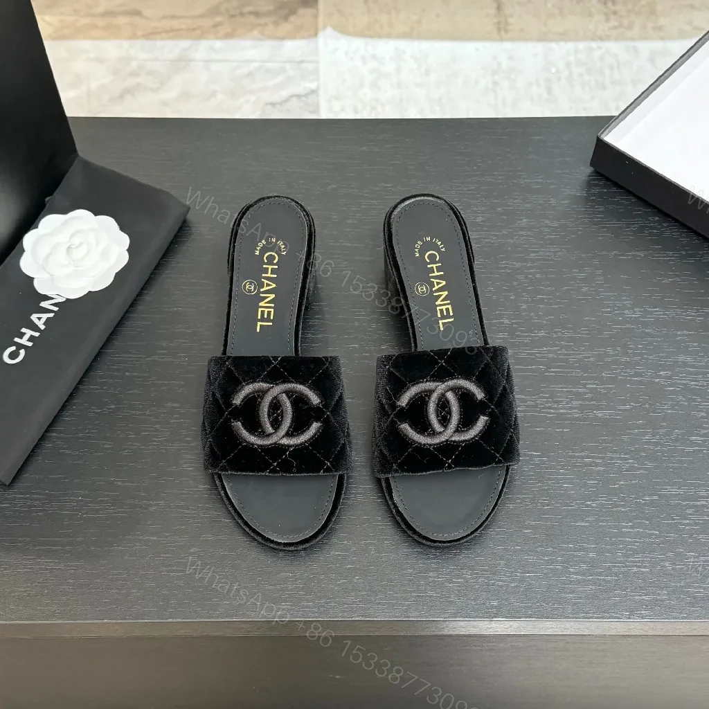 View 2 of Quilted Velvet Mules: Logo Detail, Everyday Luxury, Comfort