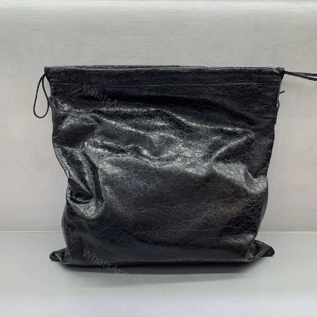 View 5 of Dark Metallic Black Leather Tote: Everyday Luxe Carry