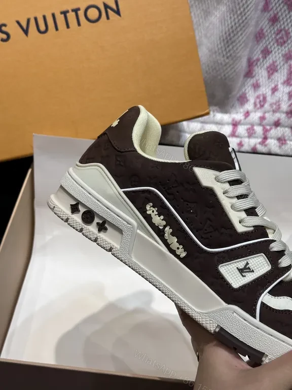 View 6 of Bold Textured High-Top Sneakers with LV Detailing