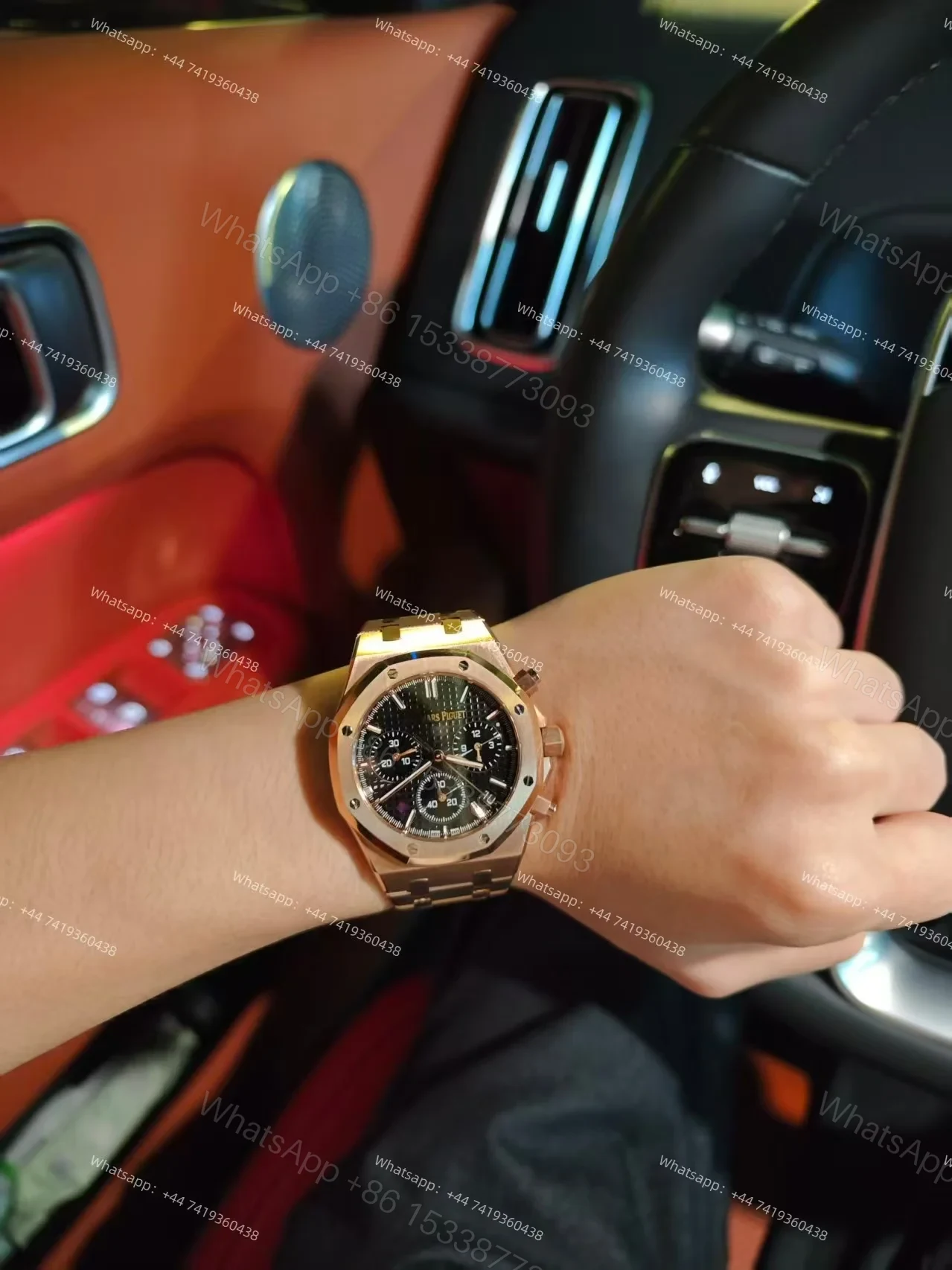 View 13 of Audemars Piguet Super Clone Royal Oak Rose Gold Black dial 26240 Chronograph 41mm Cal.4401