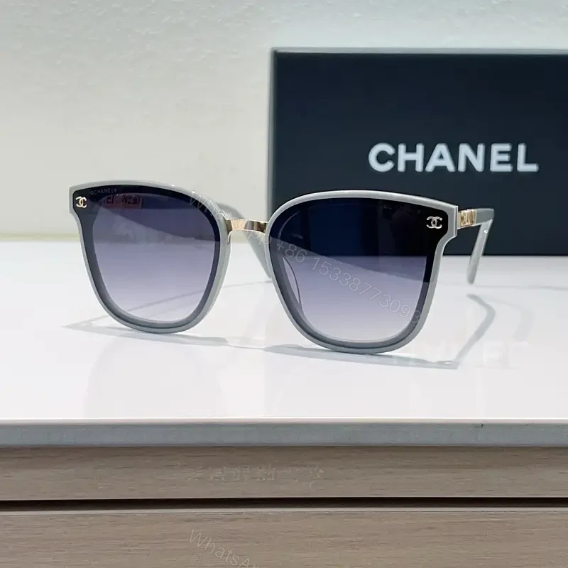 Grayscale Sunglasses: Cat-Eye Square, Gold Bridge, Gradient Lenses — view 1