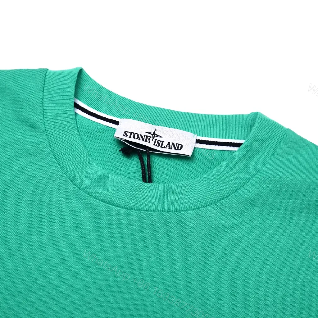 View 8 of Green Stone Island Crest Tee: Premium Cotton, Relaxed Fit