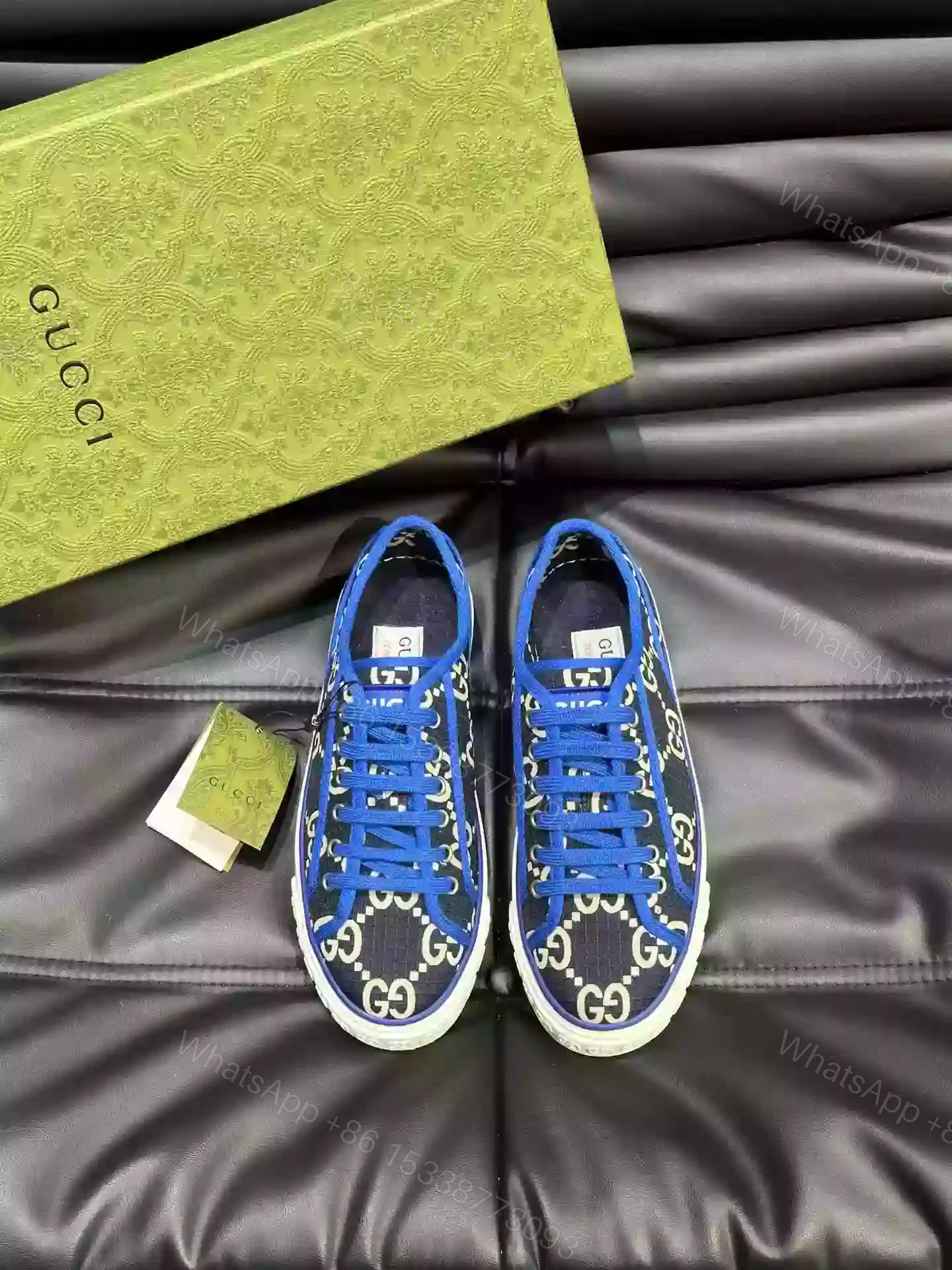 View 3 of GUCCI TENNIS 1977 SHOES SNEAKERS IN BEIGE/BLUE – GC281