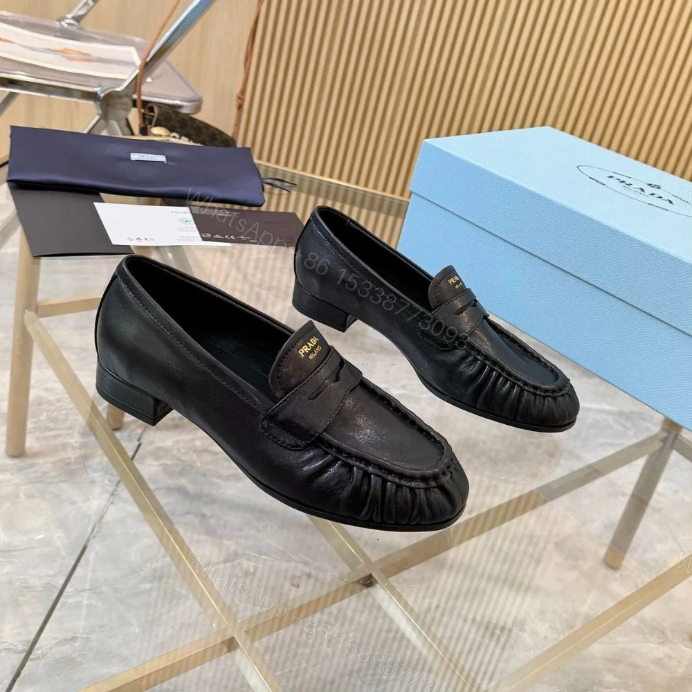 View 2 of Prada Leather Loafers Black 1D175O 007 F0002 F 020