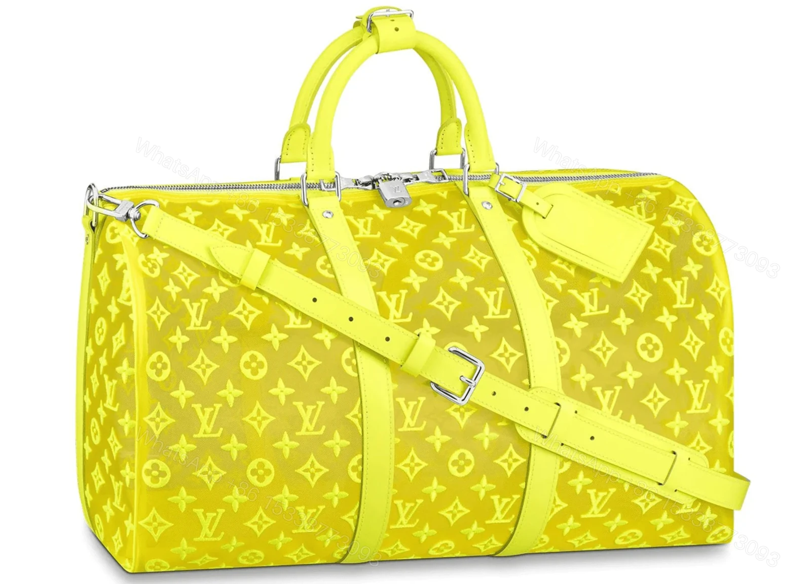Replica 1:1 Clone Louis Vuitton Keepall Bandouliere Monogram 50 Yellow — view 1