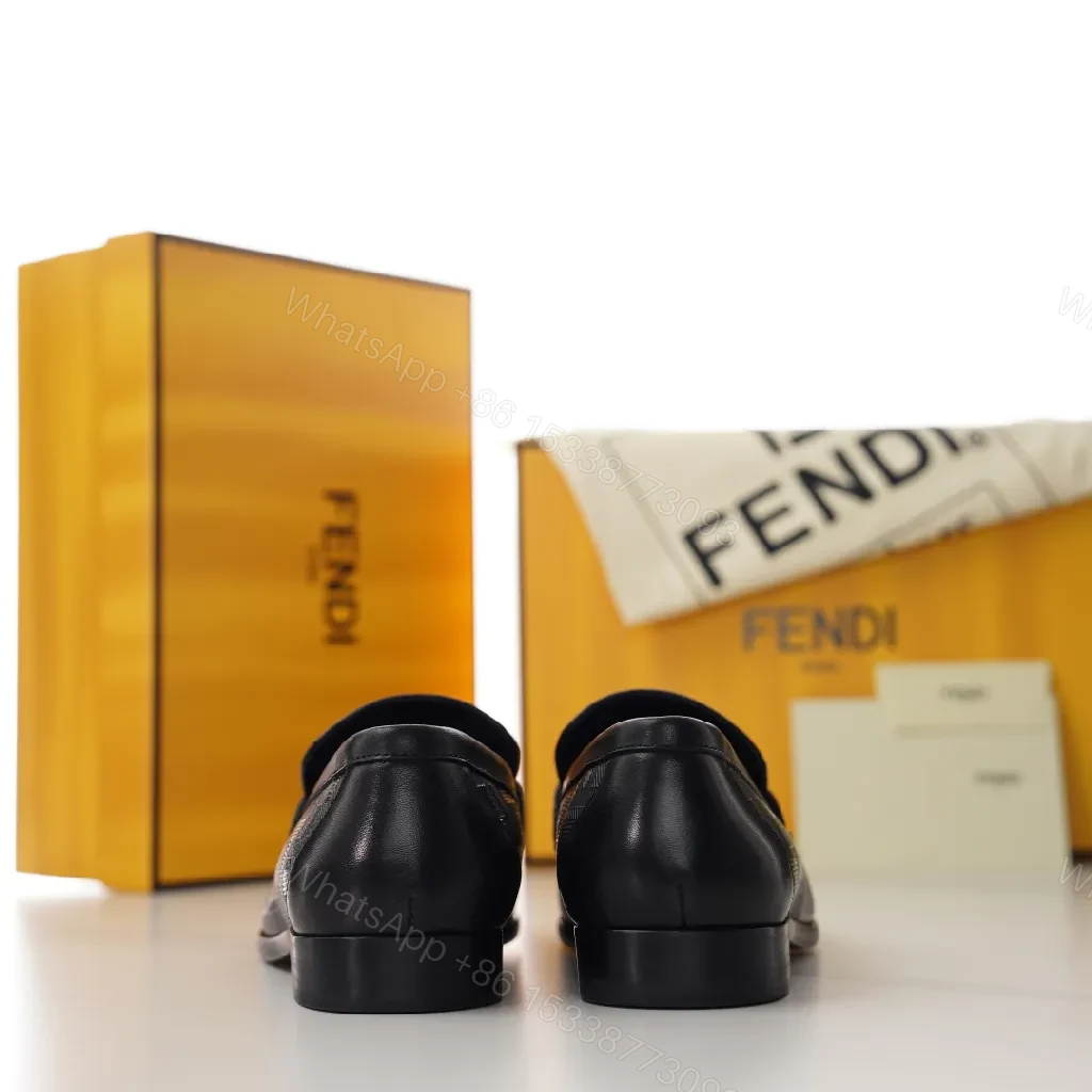 View 2 of Black Embossed Leather Loafers with Buckle - Everyday Luxury Shoes