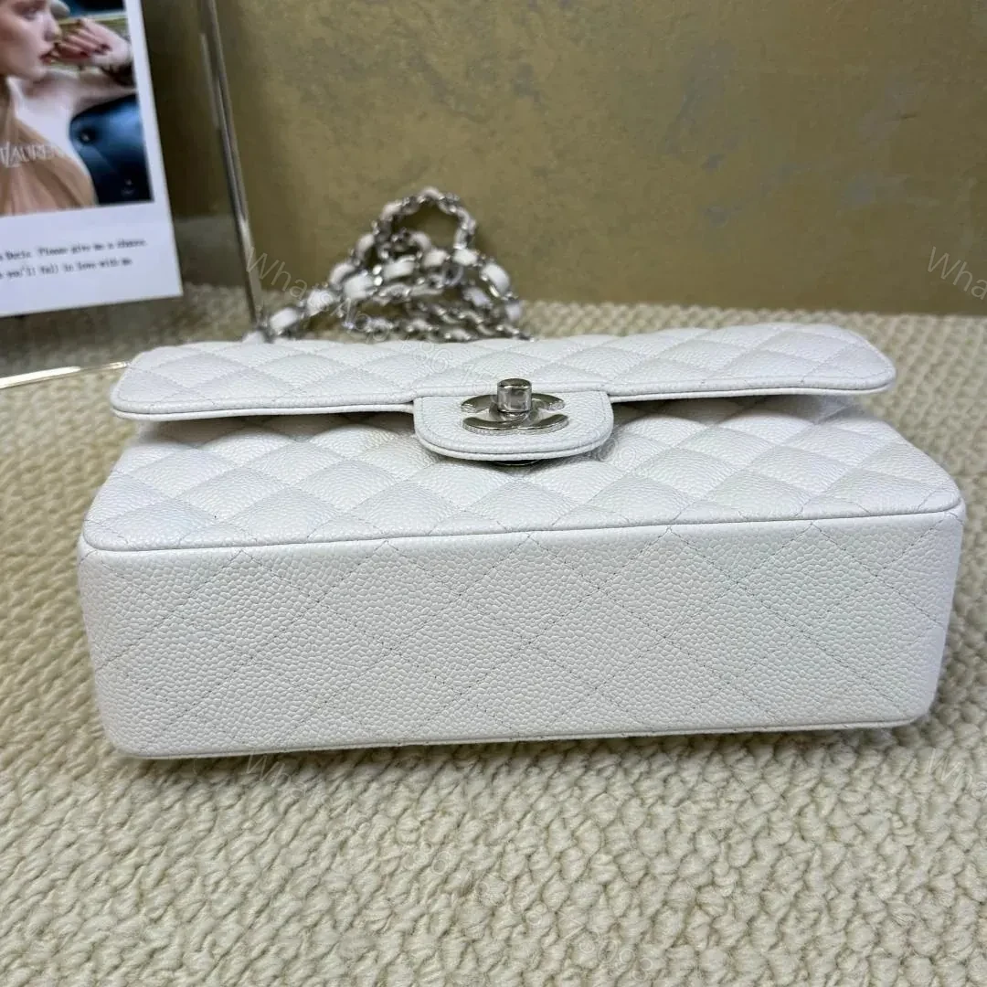 View 4 of Chanel classic flap white small