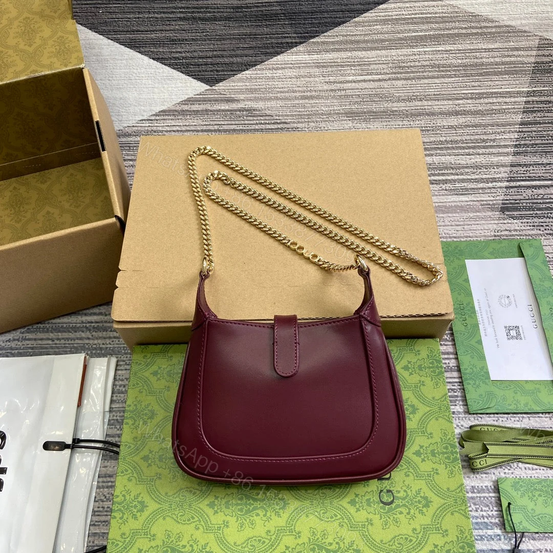View 6 of JACKIE NOTTE MINI BAG 19 IN BURGUNDY RED CALFSKIN GOLD HARDWARE