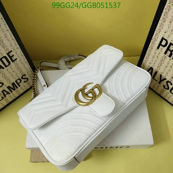 View 12 of Medium Gucci GG Marmont Shoulder Bag in Whitewith Gold Hardware 543219