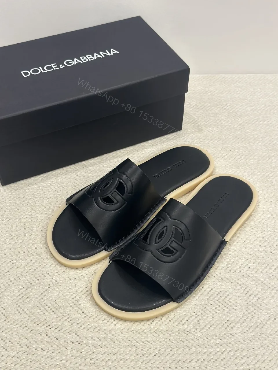 Lux Black Slip-Ons: Minimalist Comfort Slides — view 1