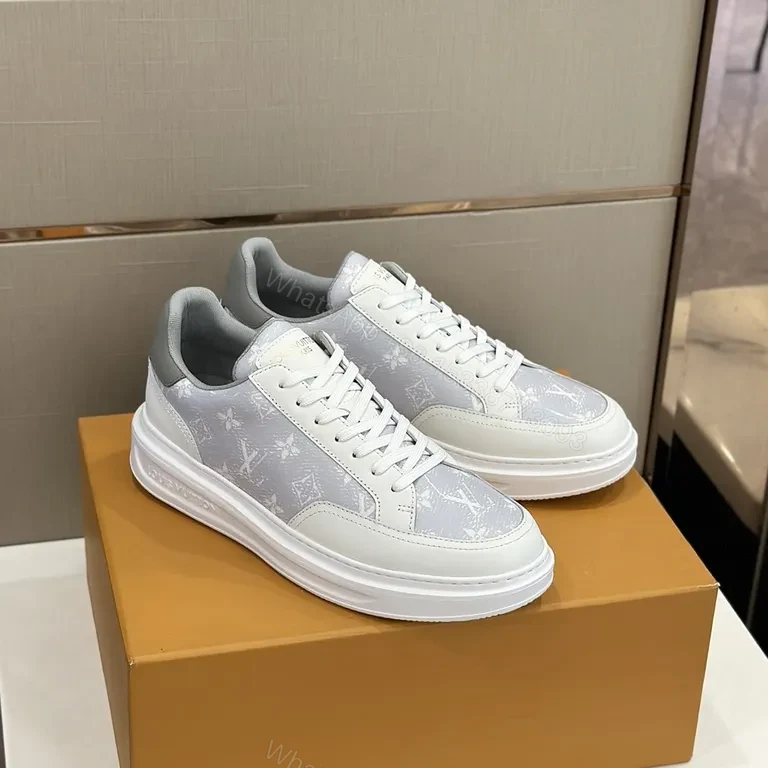 View 9 of Chic White Texture Sneakers: Premium Casual Luxe High-Top
