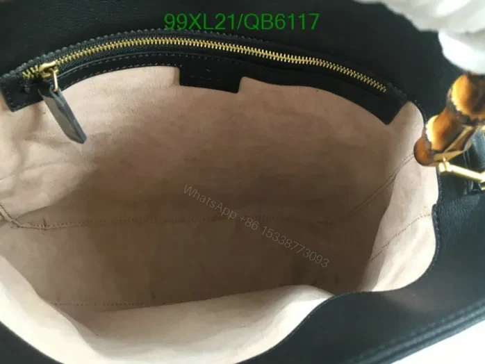 View 5 of Gucci Imitation Diana Medium Black Leather Handbag QB61177 – Designer AAAA Purse