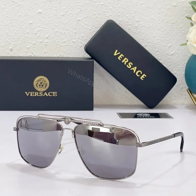 View 9 of Gilded Medusa: Gold-Tone Sunglasses with Crest