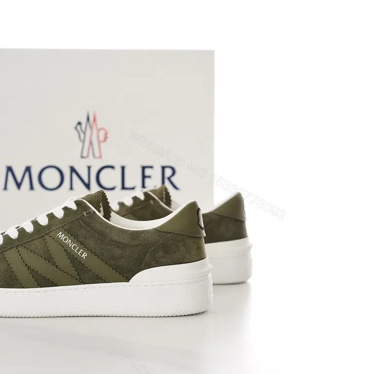 View 7 of Olive Suede Moncler Sneakers: City-Smart Luxury Comfort