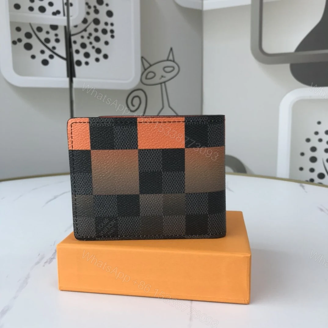 View 8 of Louis Vuitton Multiple Wallet Damier Graphite Giant 3 Card Slot Orange In