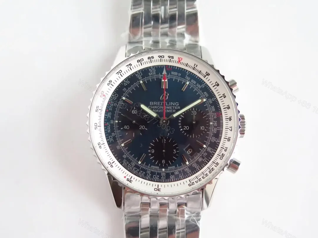 ZF Factory Breitling Navitimer B01 Chronograph Panda Dial Stainless Steel Watch – 43mm — view 1