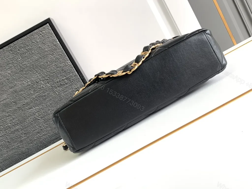 View 2 of Chic Quilted Flap Bag: Black Leather, Gold Hardware, Multi-Use
