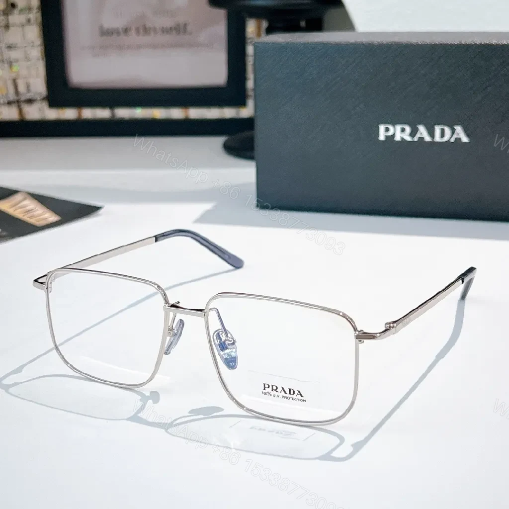View 4 of Gold-Tone Rectangular Luxury Eyewear: Everyday Prestige Glasses