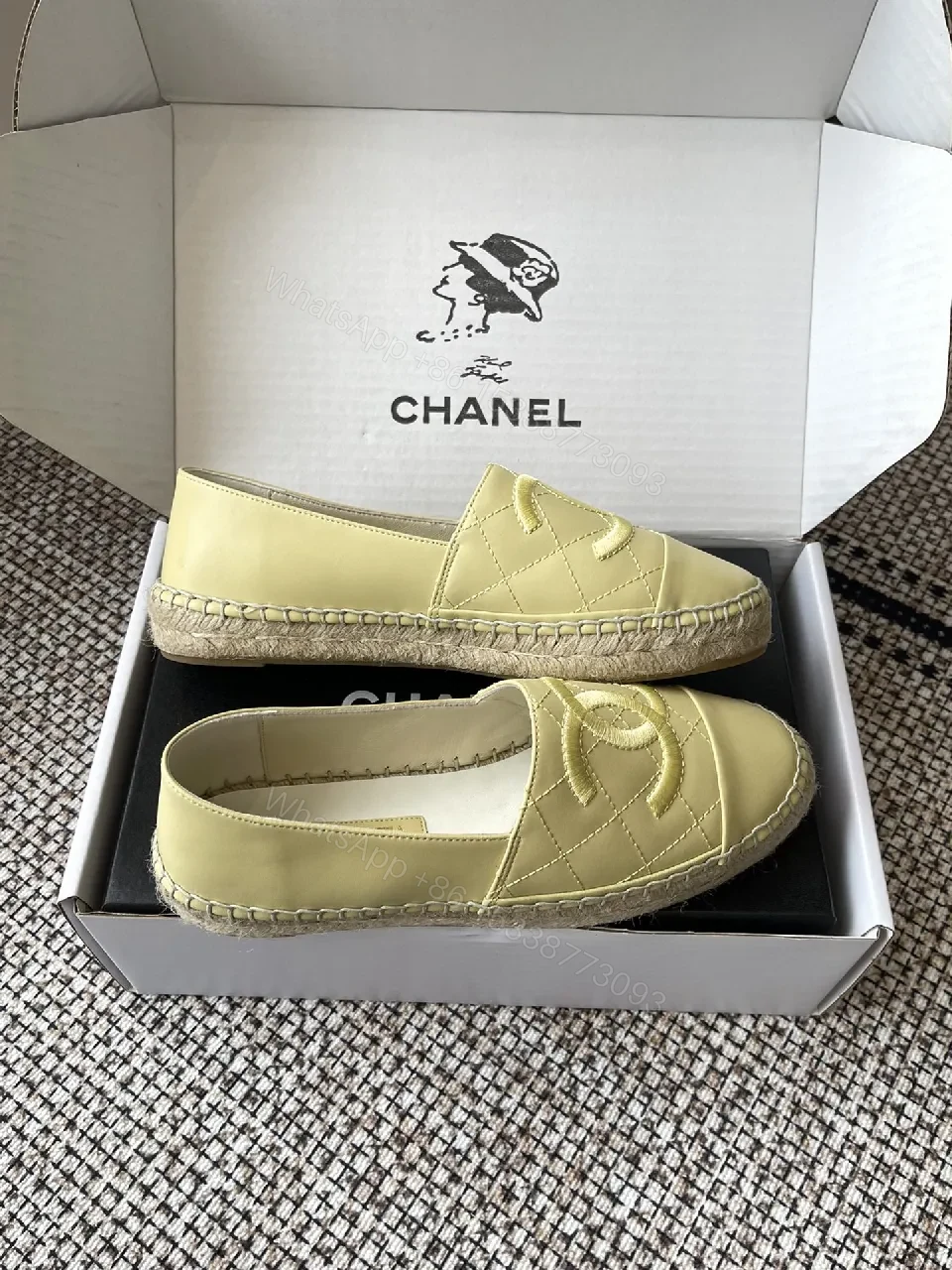 View 4 of Soft-Glow Quilted Slip-Ons: Lemon Leather, Chanel-Inspired, Comfort-First Shoes