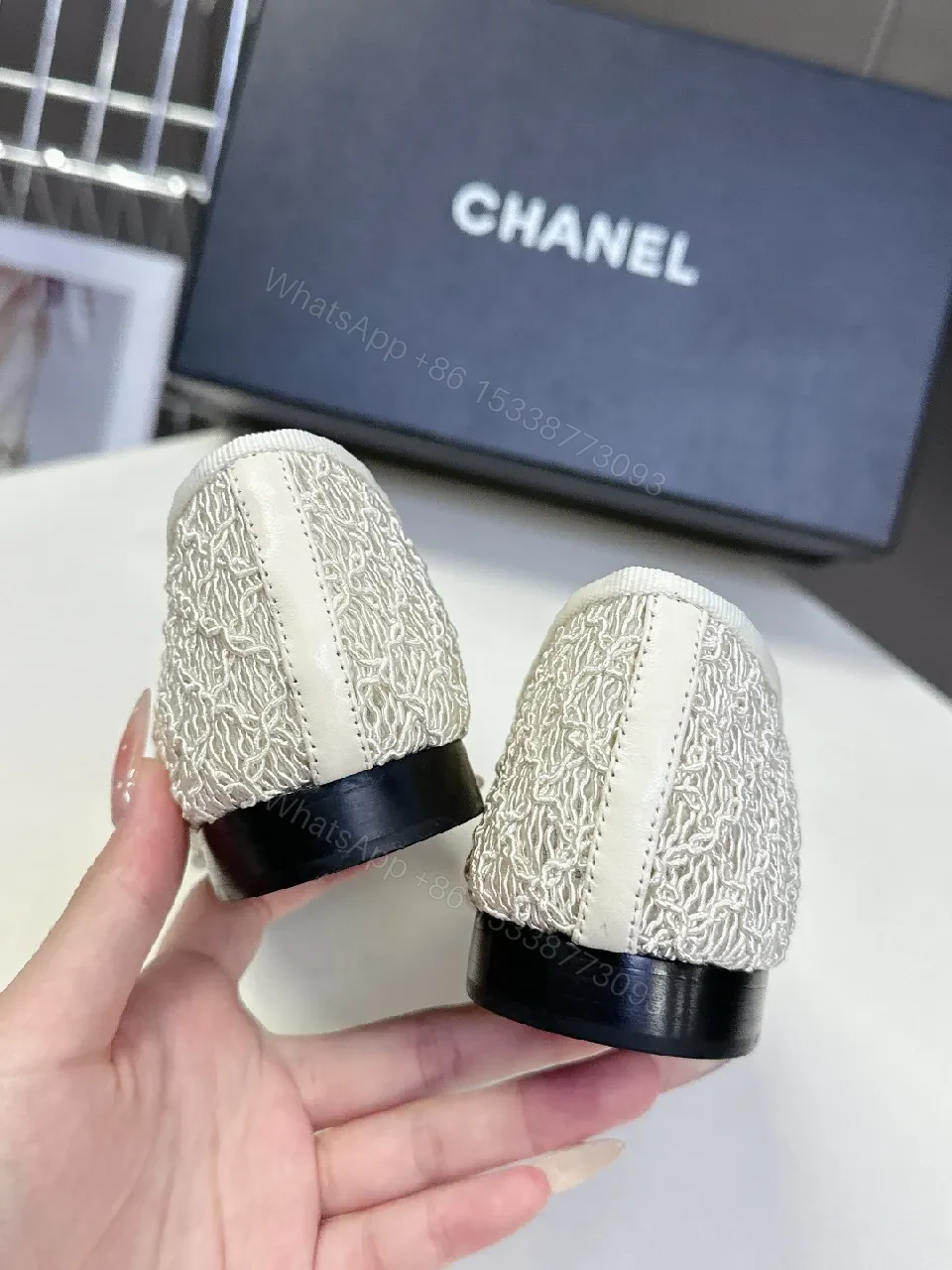 View 2 of Two-Tone Lace Flats: Texture-Driven Chic, All-Day Comfort