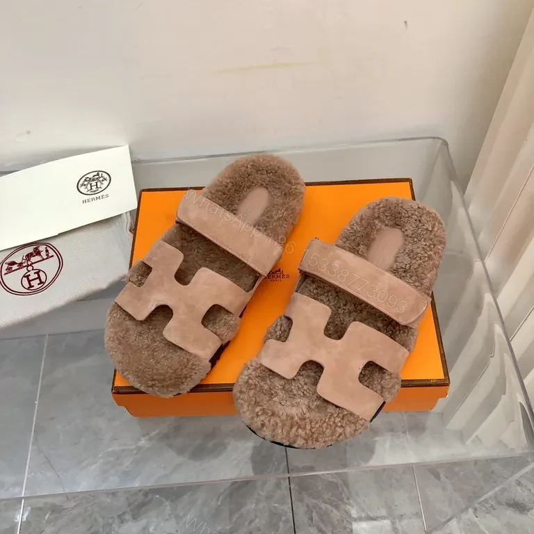 View 6 of Soft-Luxe Shearling Slides with Signature Straps - Luxury Comfort Slides
