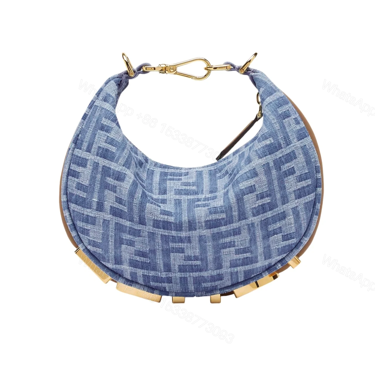 FENDI FENDIGRAPHY MINI BAG DENIM BLUE FF 20CM 8BS081AS3FF1PLN — view 1