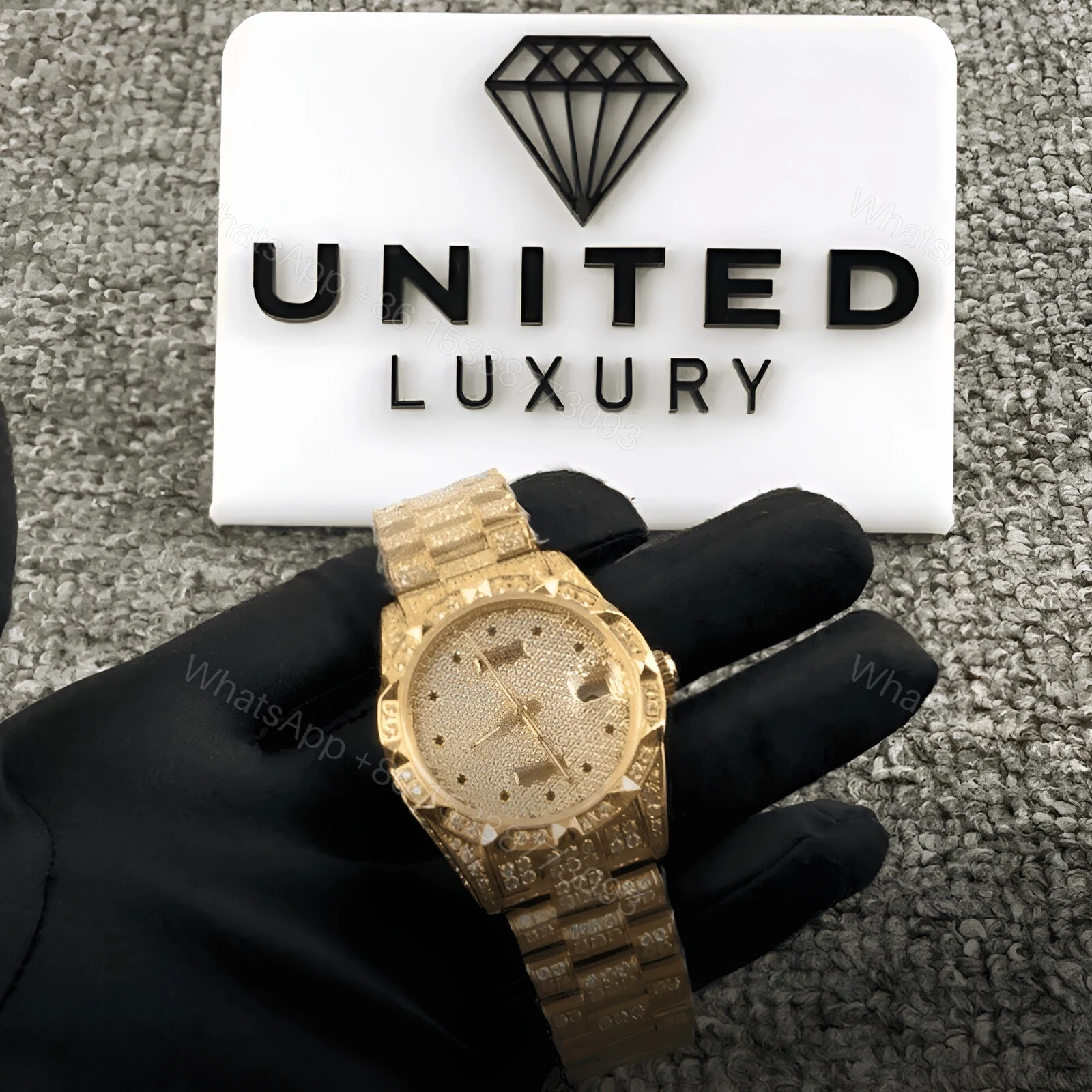 View 2 of Rolex Gold Full Diamond Replica