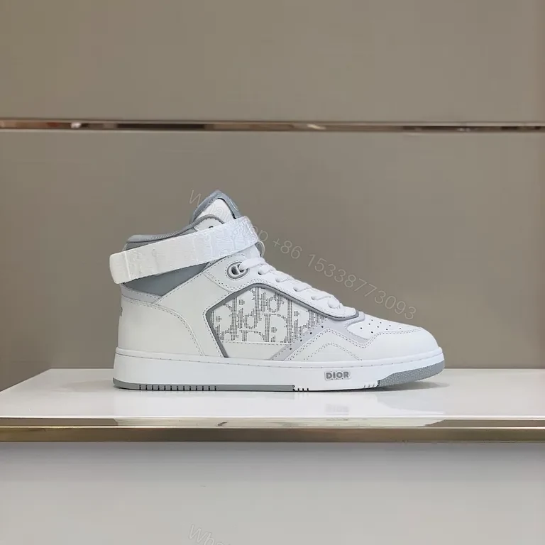 View 3 of White Dior-Infused High-Top Sneakers: Luxe Comfort
