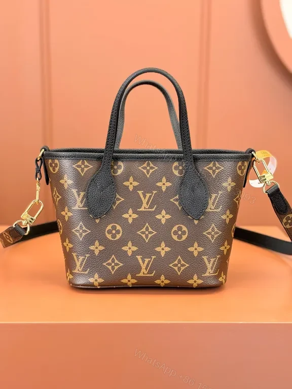 View 5 of Brown Leather Monogram Luxury Handbag with Detachable Cardholder