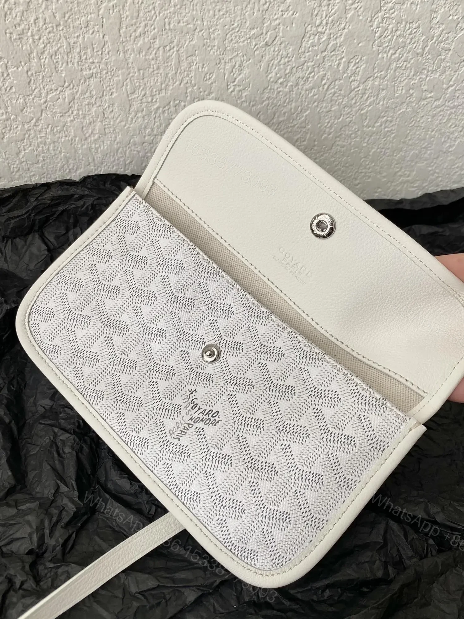 View 7 of Goyard White Goyardine Canvas & Chevroches Calfskin Saint Louis PM Tote