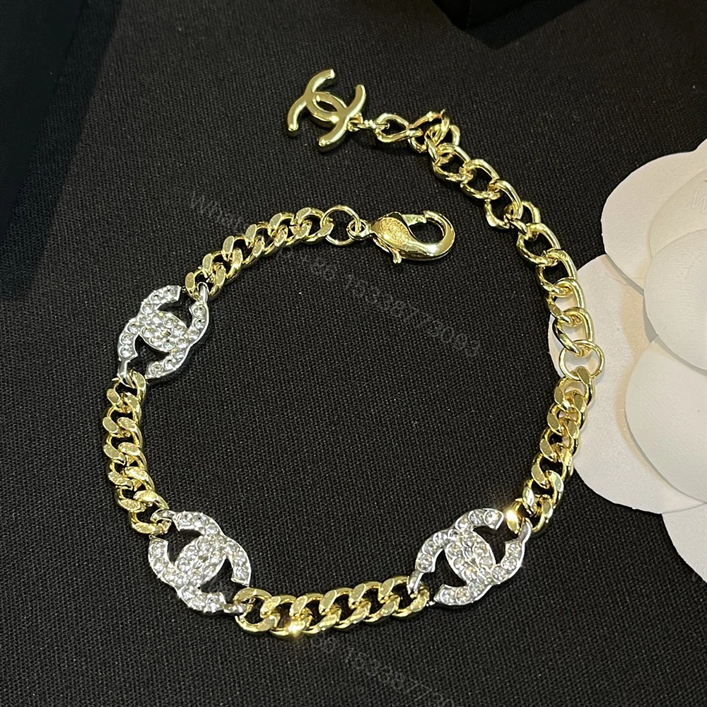 View 2 of Chanel Interlocking Bracelet Gold Silver And Transparent Ab6442 B06011 Nc835