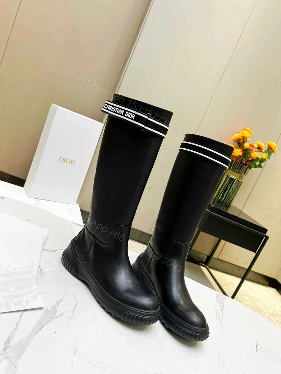 View 4 of DIOR D RACER BOOT CALFSKIN BLACK KDI781VEA S17X