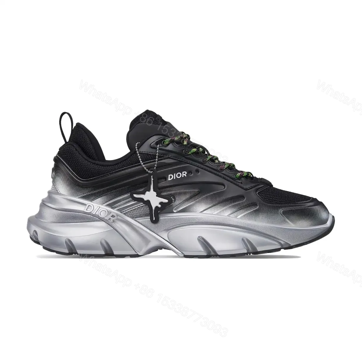 DIOR B44 BLADE SNEAKERS GRADIENT BLACK AND SILVER-TONE – CD211 — view 1