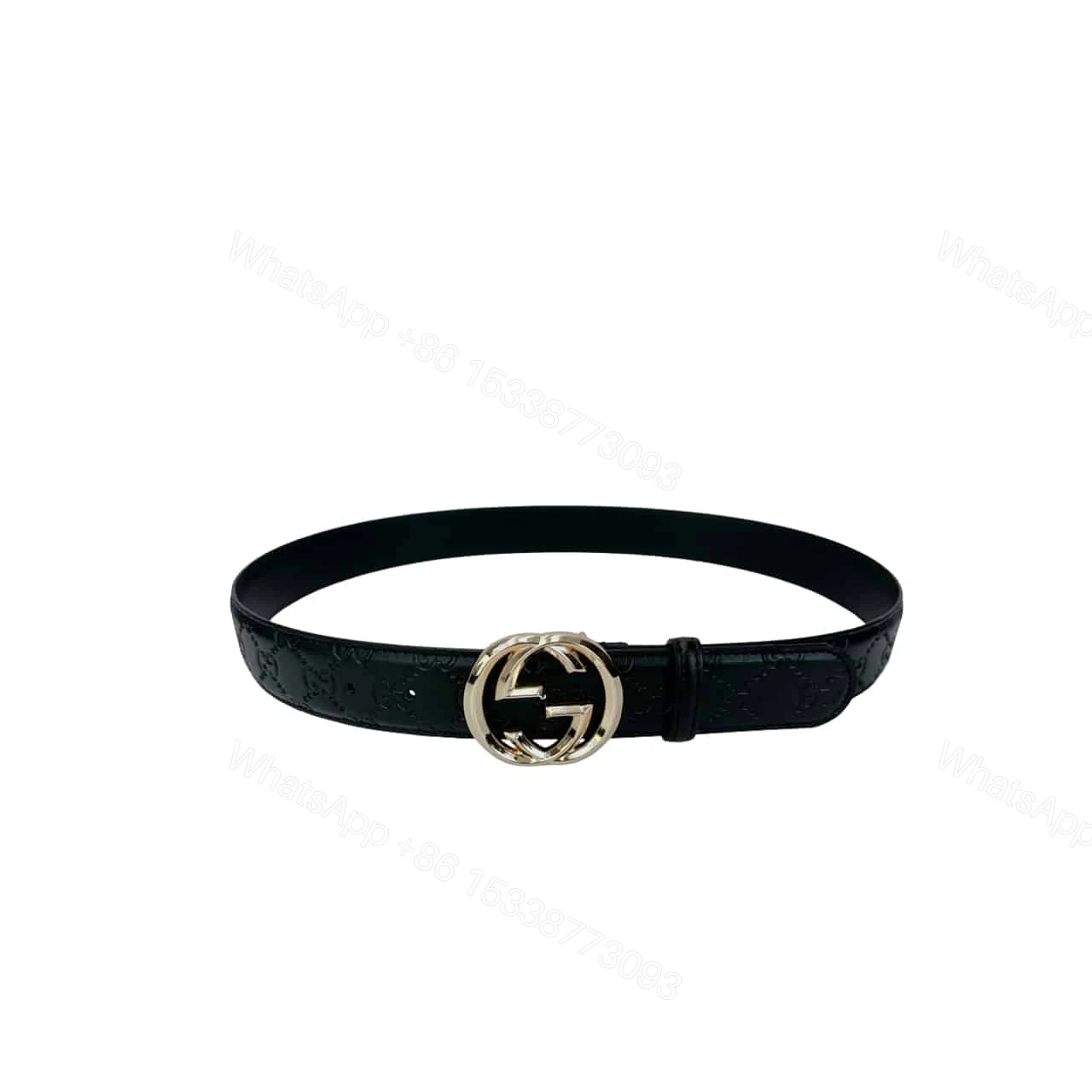 GUCCI INTERLOCKING G BUCKLE BELT BLACK — view 1