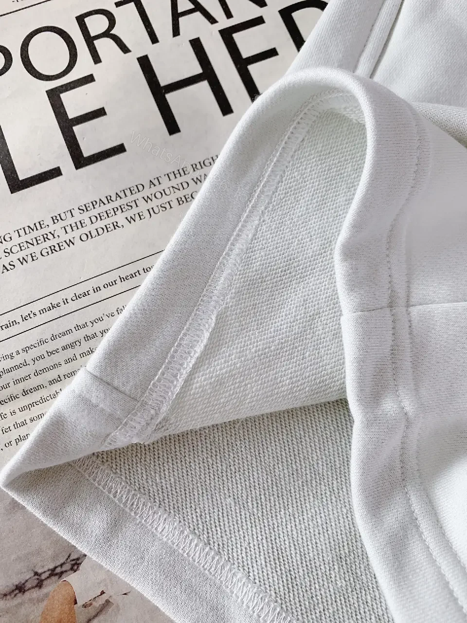 View 8 of White Cotton-Blend Sweatshorts, Drawstring, Pockets, Logo Patch Short